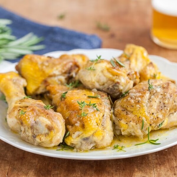 Pollo al forno con la birra